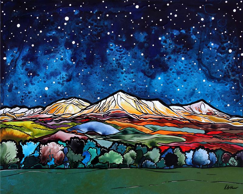 Starry Night Sky and Mountains by Robin Arthur